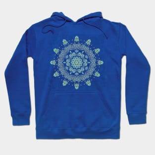 Blue Paisley Kaleidoscope Mandala Tee Hoodie